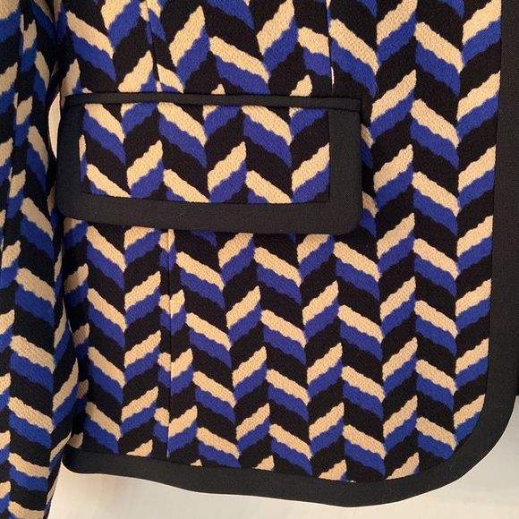 ANNE KLEIN Suit Separates Multi Coloured Geo Print Open Front Blazer - Picture 4 of 13